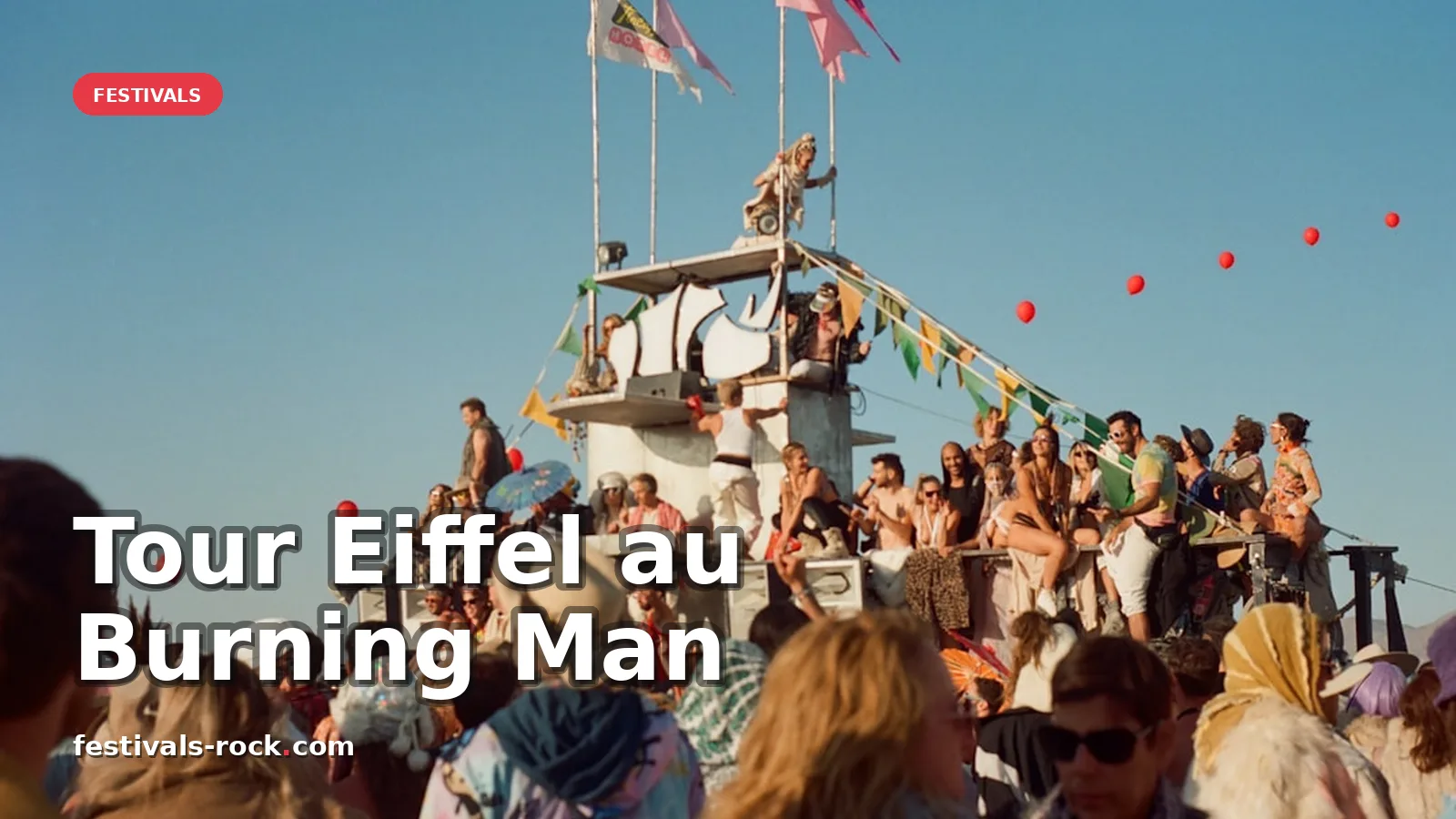 La Tour Eiffel Brisée de Philippe Maindron au Burning Man 2026 — photo Kalaman